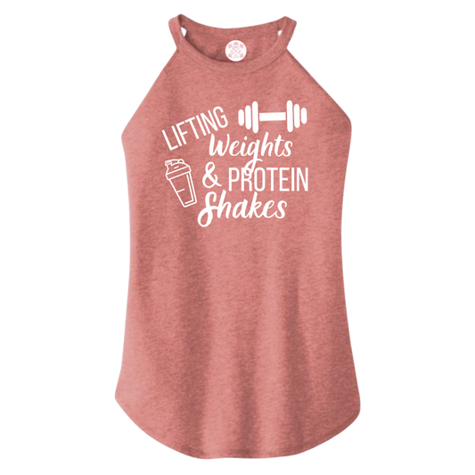 Lifting Weights and Protein Shakes Rocker Tank