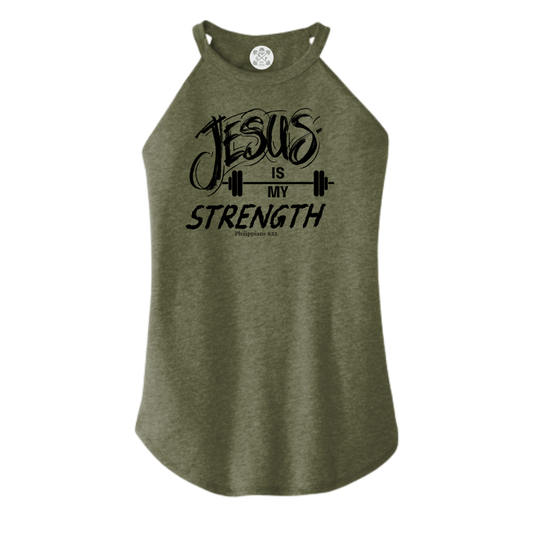 Jesus is My Strength Rocker Tank