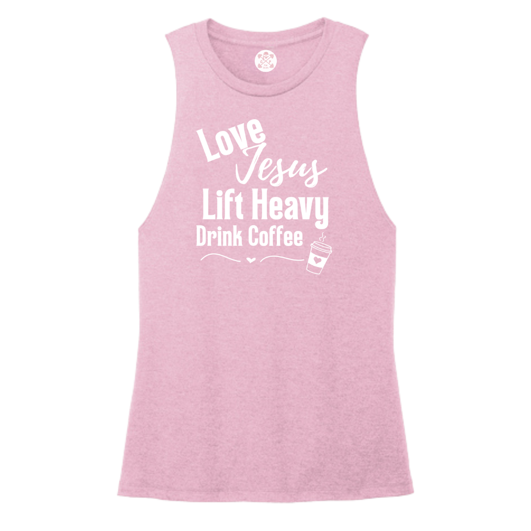 Love Jesus | Lift Heavy | Drink Coffee Women's Muscle Tank
