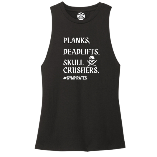 Planks | Deadlifts | Skull Crushers Women's Muscle Tank