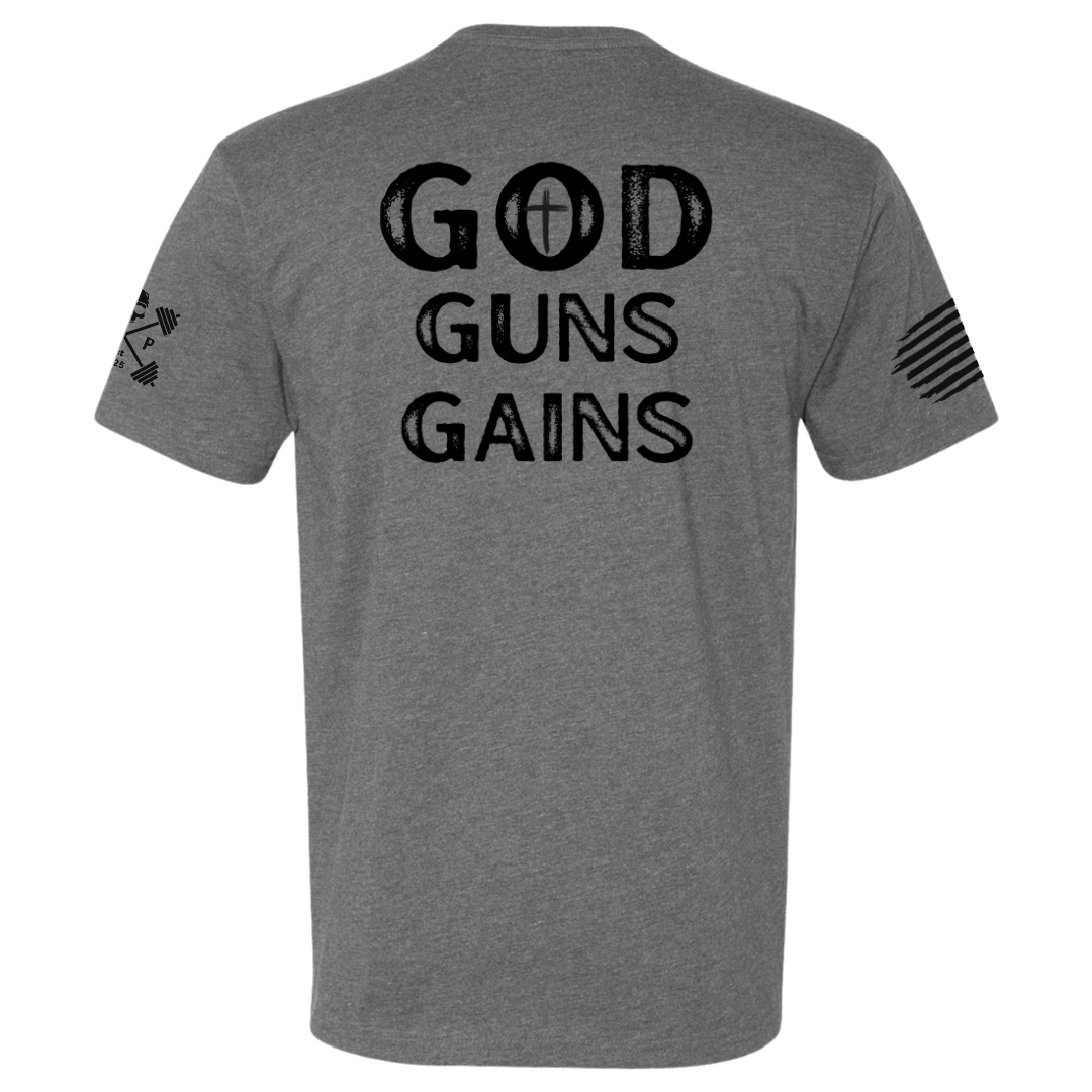 GOD | GUNS | GAINS Tee