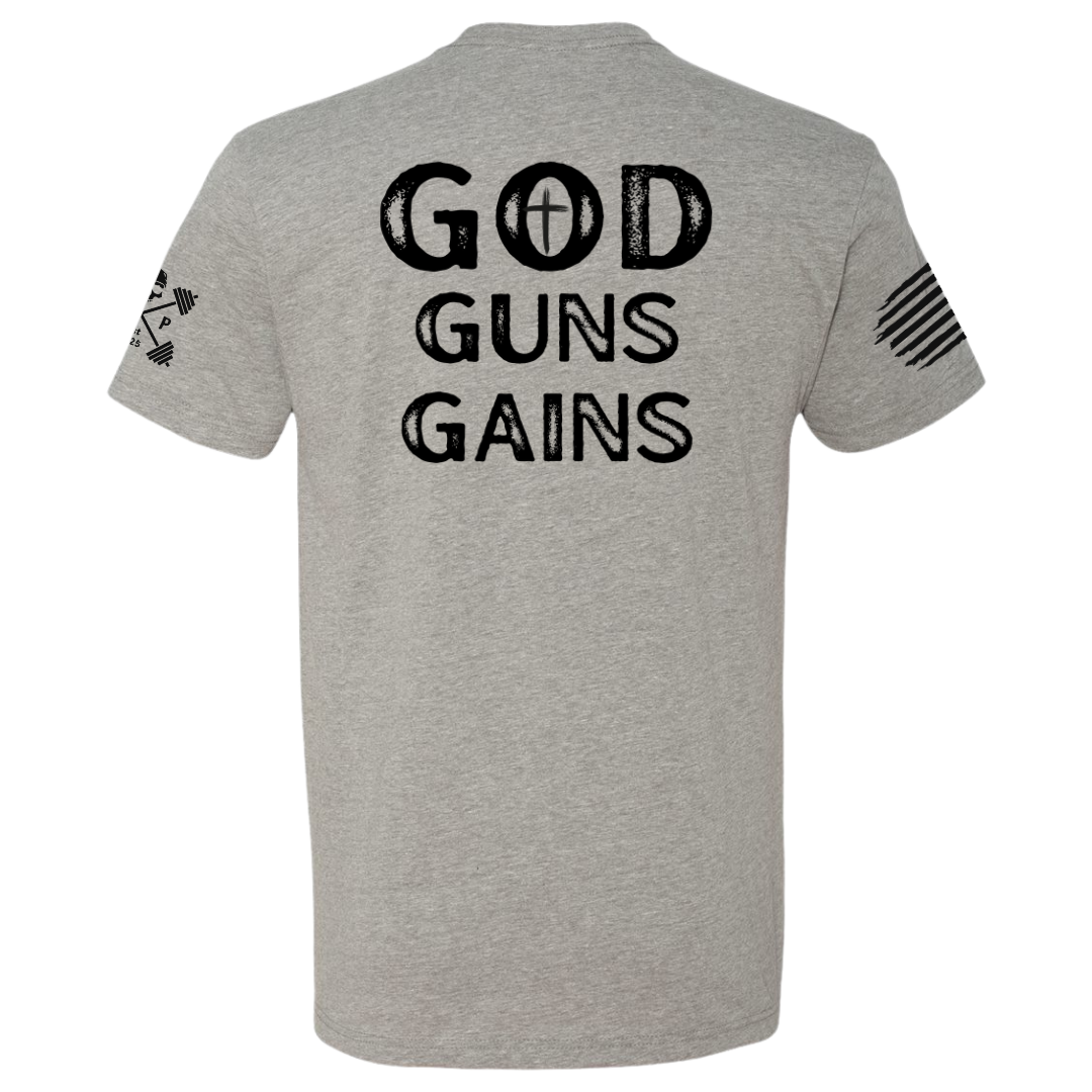GOD | GUNS | GAINS Tee