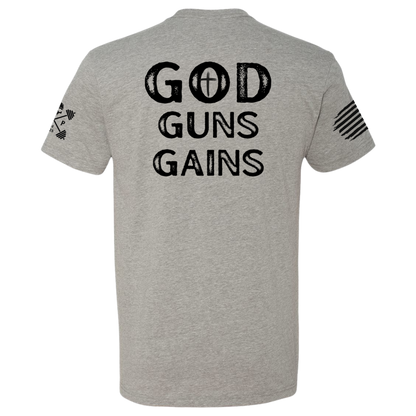 GOD | GUNS | GAINS Tee