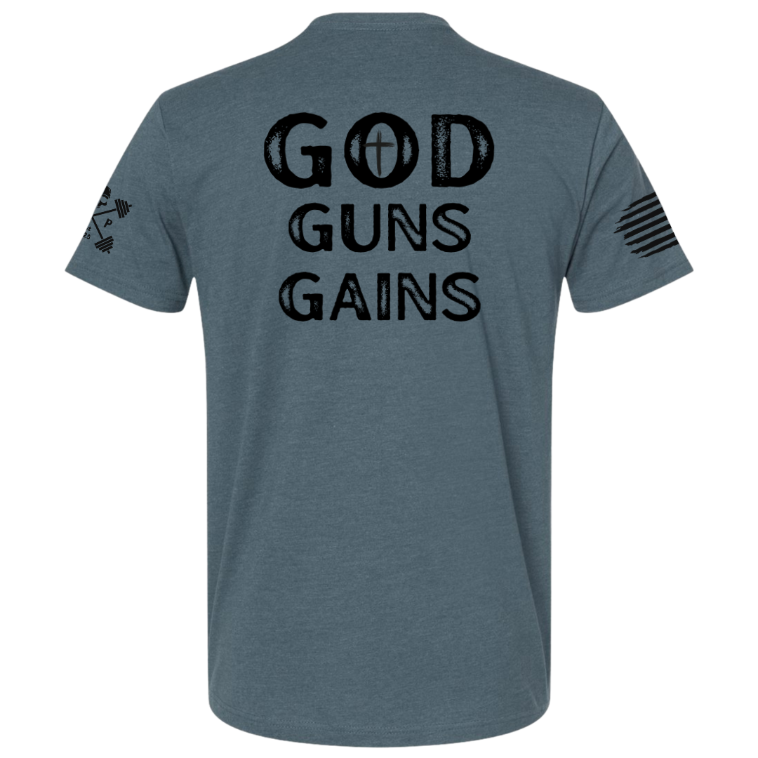 GOD | GUNS | GAINS Tee