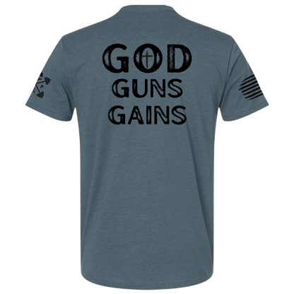 GOD | GUNS | GAINS Tee