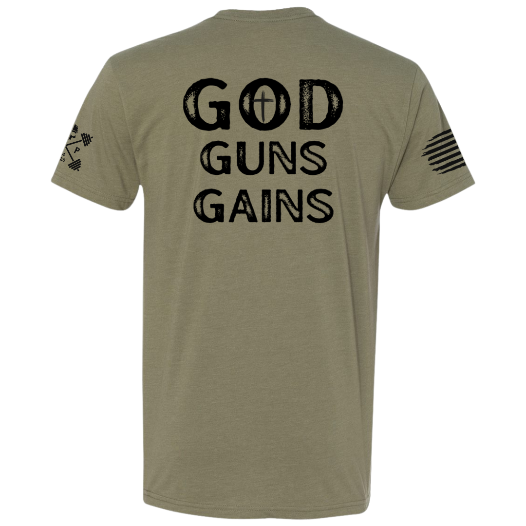 GOD | GUNS | GAINS Tee