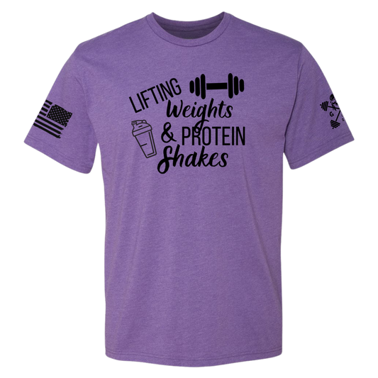 Lifting Weights and Protein Shakes Women's Tee