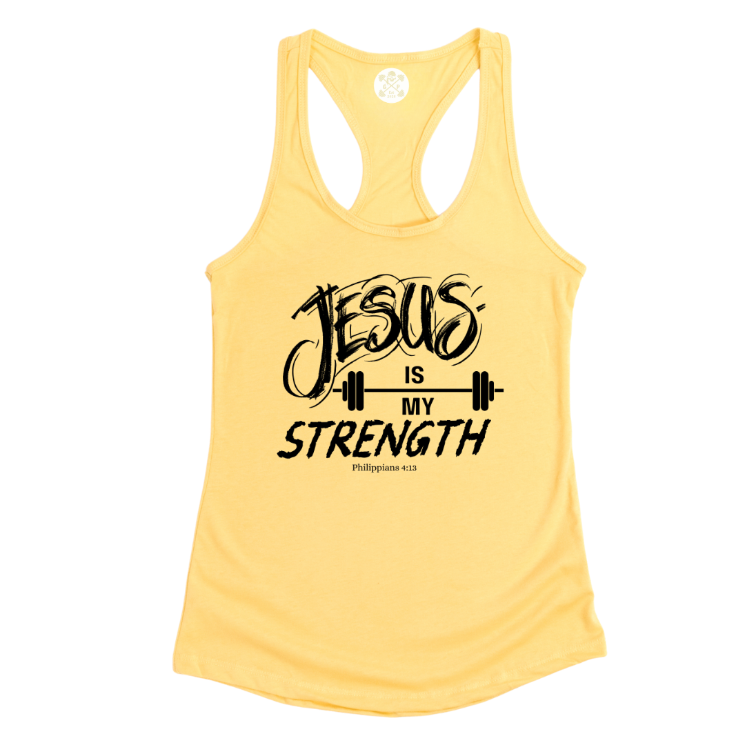 Jesus is My Strength Racerback Tank