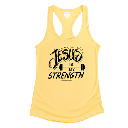 Jesus is My Strength Racerback Tank