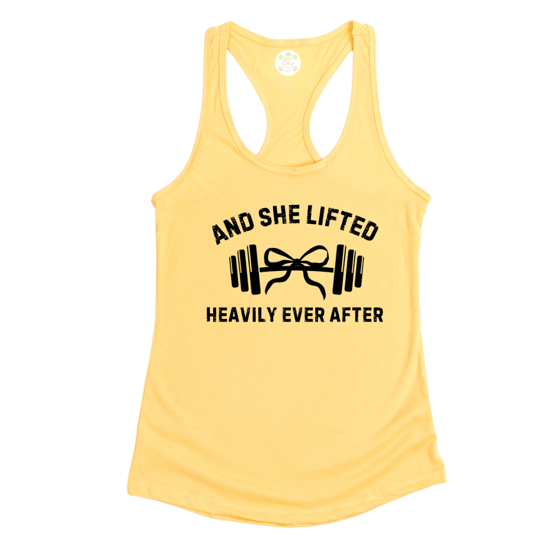 She Lifted Heavily Ever After Racerback Tank