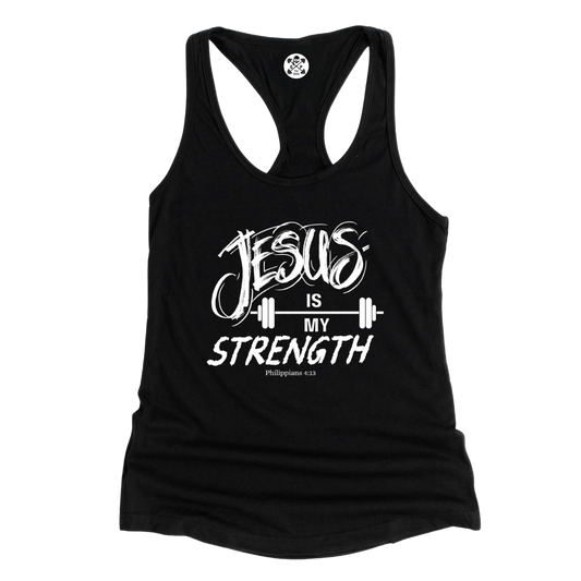 Jesus is My Strength Racerback Tank
