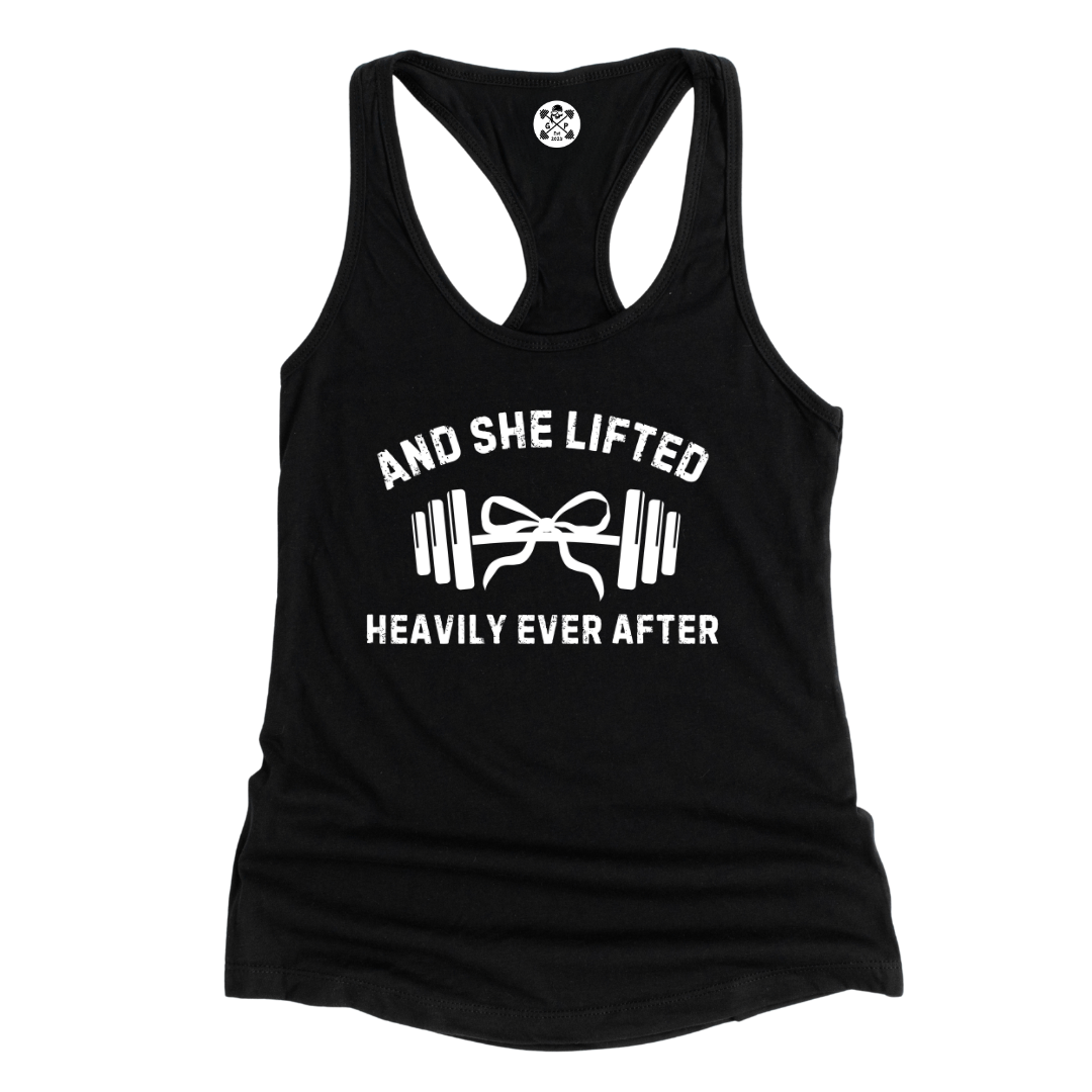 She Lifted Heavily Ever After Racerback Tank