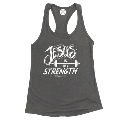 Jesus is My Strength Racerback Tank