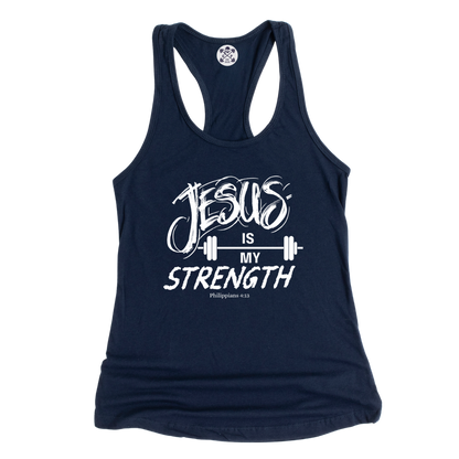 Jesus is My Strength Racerback Tank