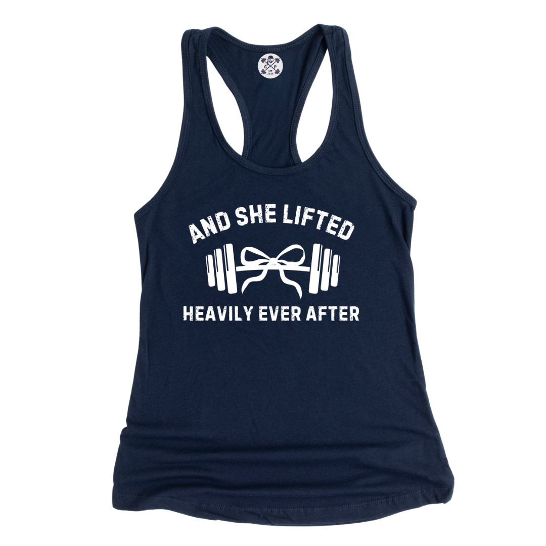 She Lifted Heavily Ever After Racerback Tank