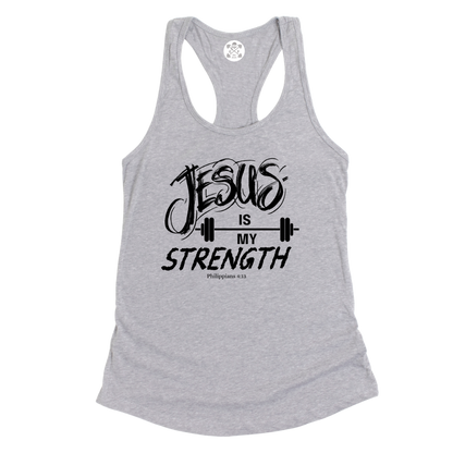 Jesus is My Strength Racerback Tank