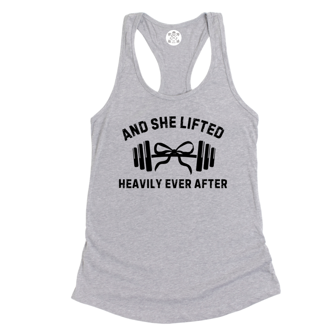 She Lifted Heavily Ever After Racerback Tank