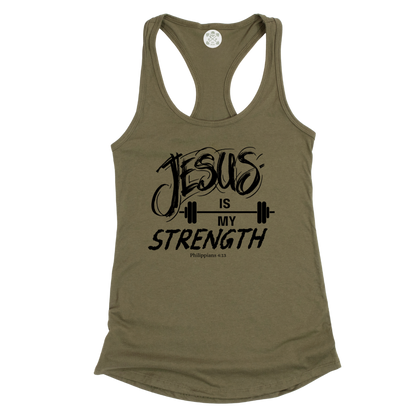 Jesus is My Strength Racerback Tank