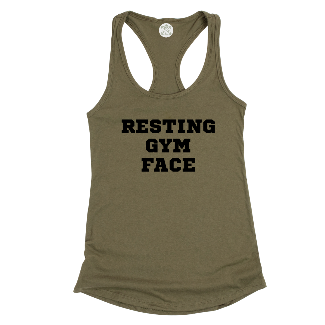 Resting Gym Face Racerback Tank