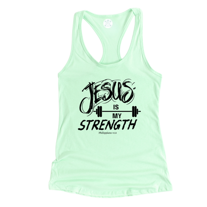 Jesus is My Strength Racerback Tank