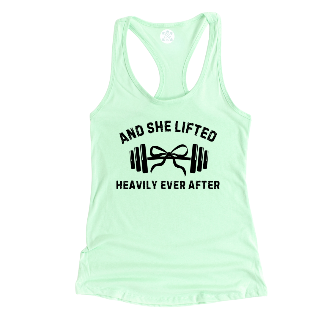 She Lifted Heavily Ever After Racerback Tank