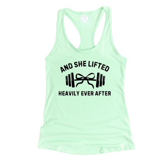 She Lifted Heavily Ever After Racerback Tank