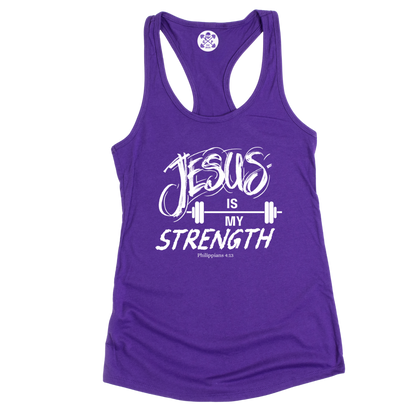 Jesus is My Strength Racerback Tank