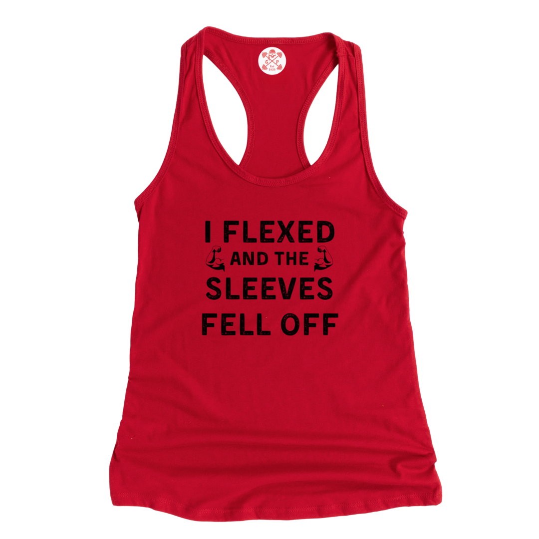 Flexed and the Sleeves Fell off Racerback Tank