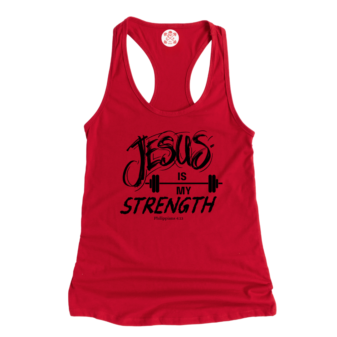 Jesus is My Strength Racerback Tank