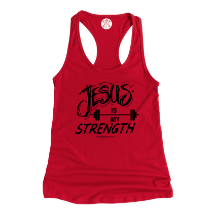 Jesus is My Strength Racerback Tank