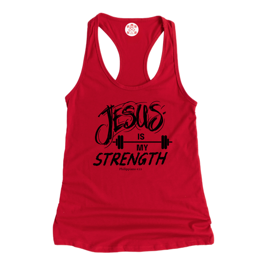 Jesus is My Strength Racerback Tank
