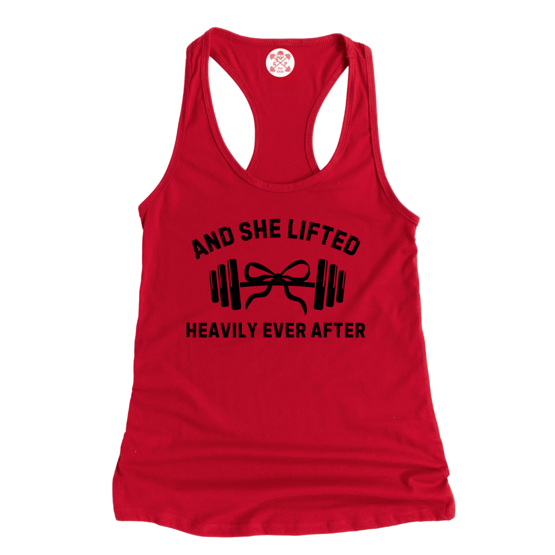 She Lifted Heavily Ever After Racerback Tank