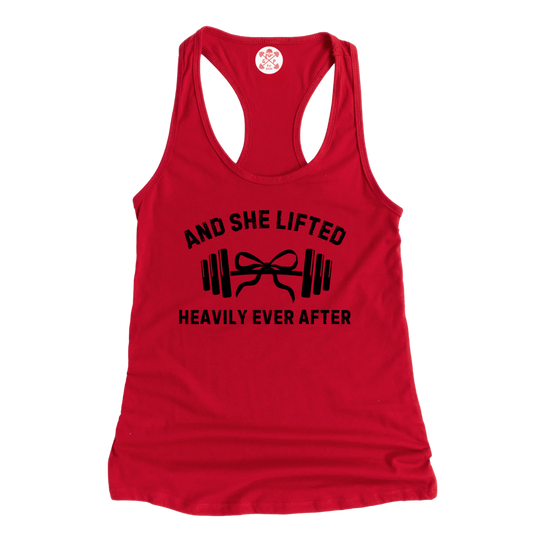 She Lifted Heavily Ever After Racerback Tank