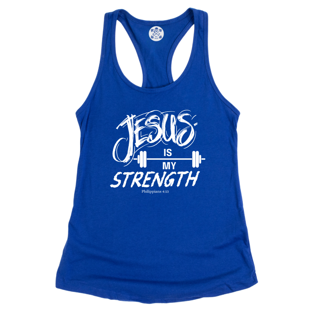 Jesus is My Strength Racerback Tank