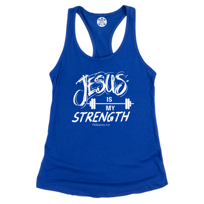 Jesus is My Strength Racerback Tank