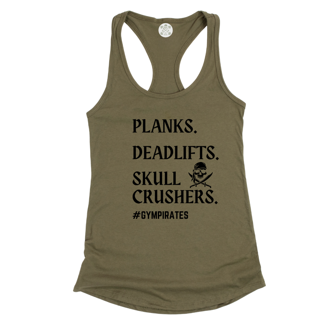 Planks | Deadlifts | Skull Crushers Racerback Tank