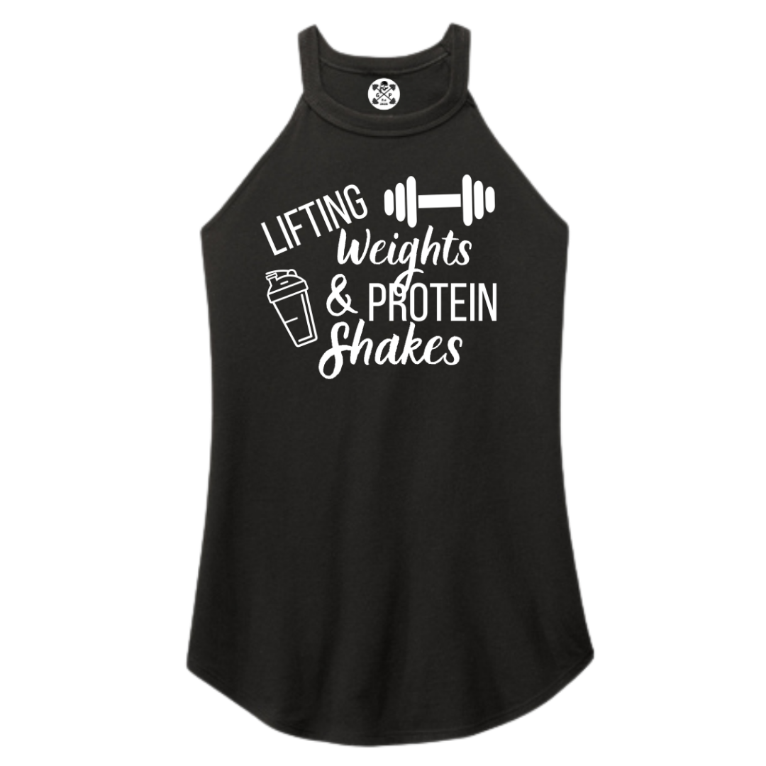 Lifting Weights and Protein Shakes Rocker Tank