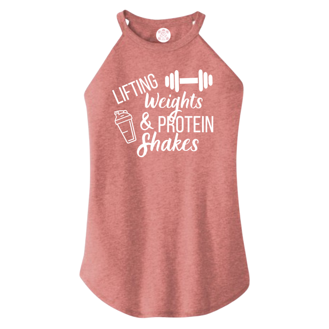 Lifting Weights and Protein Shakes Rocker Tank