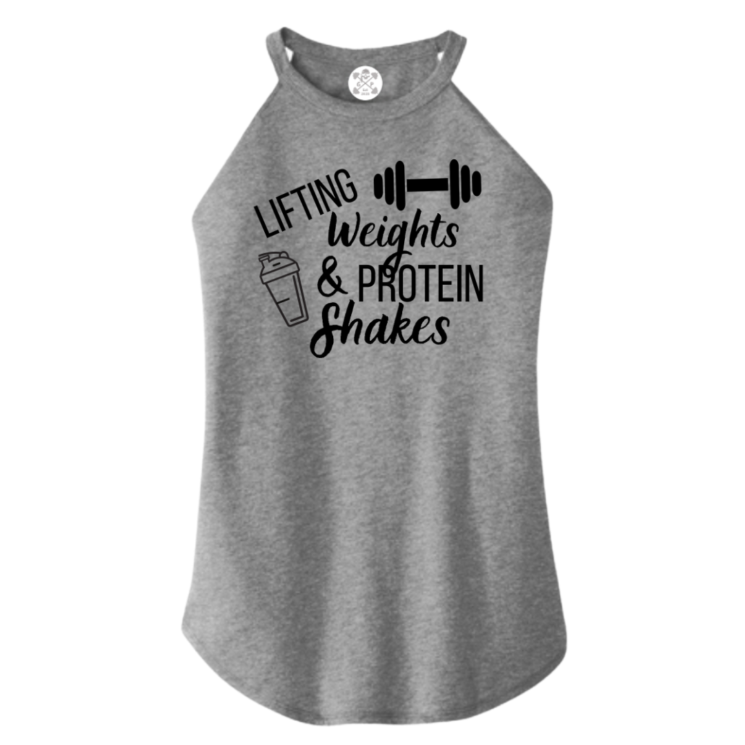 Lifting Weights and Protein Shakes Rocker Tank