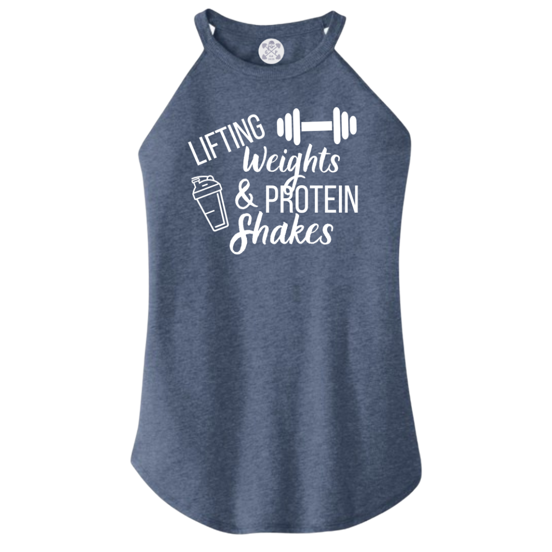 Lifting Weights and Protein Shakes Rocker Tank