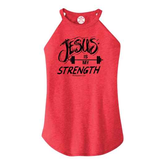 Jesus is My Strength Rocker Tank