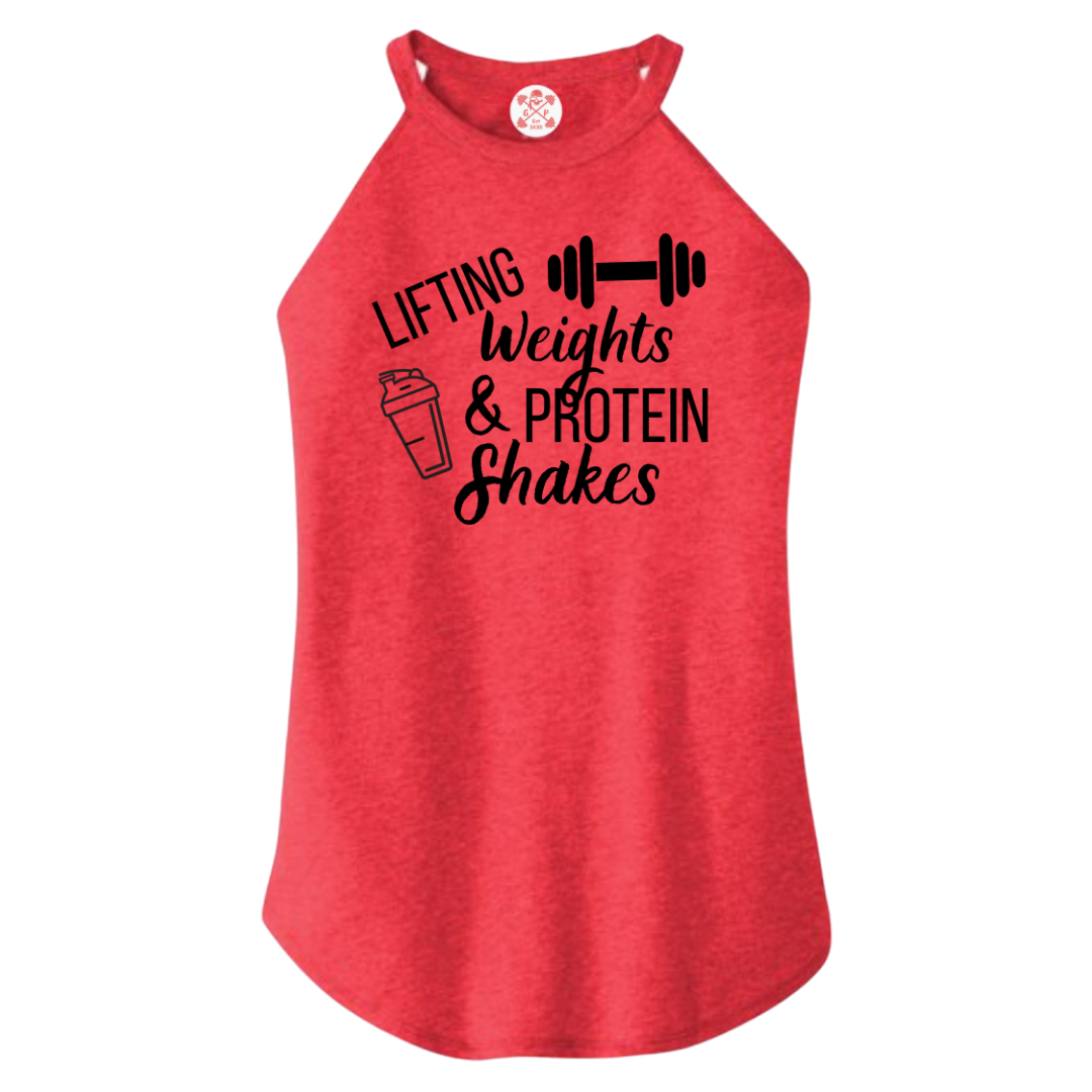 Lifting Weights and Protein Shakes Rocker Tank